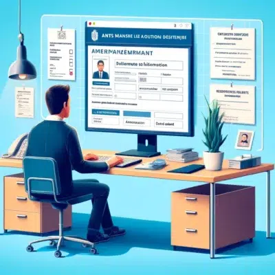 Homme travaillant à un bureau avec un ordinateur