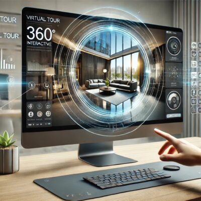 Visite virtuelle interactive sur ordinateur moderne.