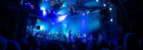 Image du groupe Who the Cuban lors d’un concert, illustrant leur fusion musicale unique.