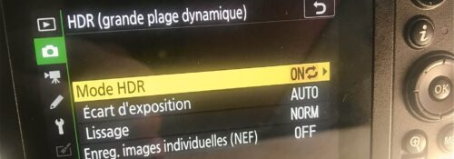 comment activer le mode hdr dans le menu du nikon z6