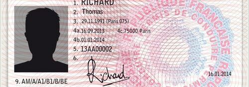 Permis de conduire français, format carte d'identité.
