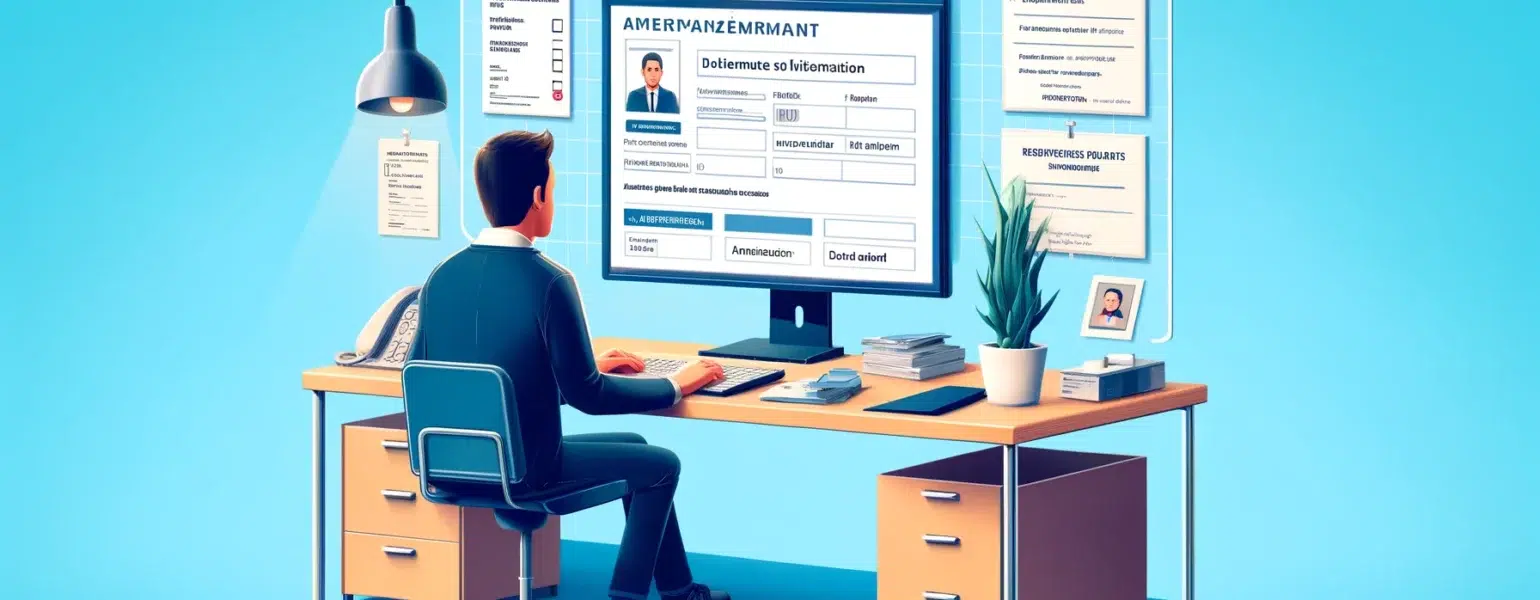 Homme travaillant à un bureau avec un ordinateur