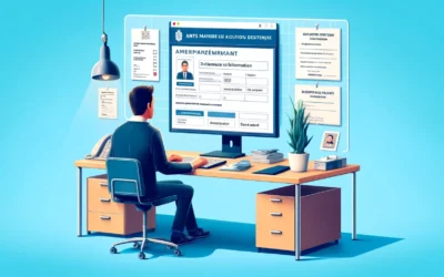 Homme travaillant à un bureau avec un ordinateur