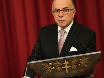 Bernard Cazeneuve - Ancien Ministre de l'intérieur - durant un discours