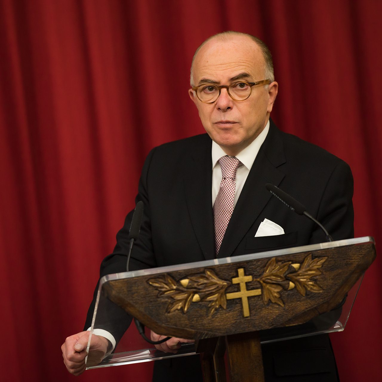 Bernard Cazeneuve - Ancien Ministre de l'intérieur - durant un discours