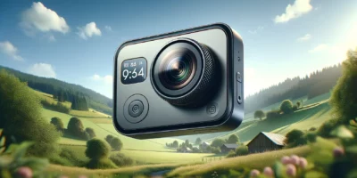 Caméra flottant sur paysage de campagne verdoyante.