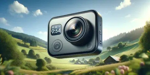 Caméra flottant sur paysage de campagne verdoyante.