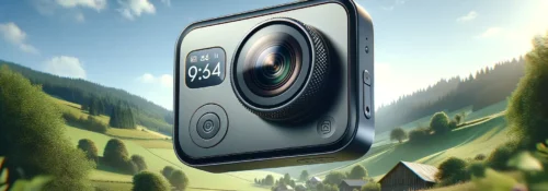 Caméra flottant sur paysage de campagne verdoyante.