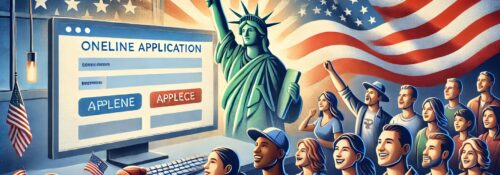 Statue Liberté, personnes heureuses devant écran application.