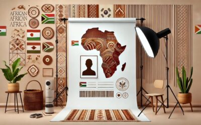 Décoration africaine avec carte et drapeaux.