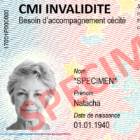 Packshot de la carte CMI Invalidité pour une présentation professionnelle.