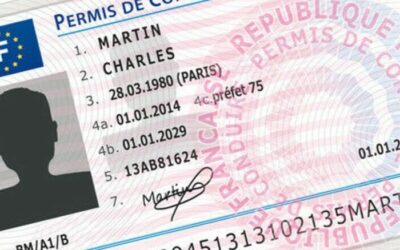 Carte de permis de conduire français.
