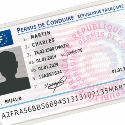 Carte de permis de conduire français.