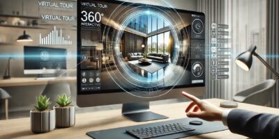 Visite virtuelle interactive sur ordinateur moderne.