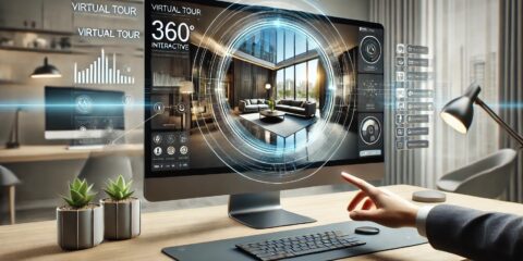 Visite virtuelle interactive sur ordinateur moderne.