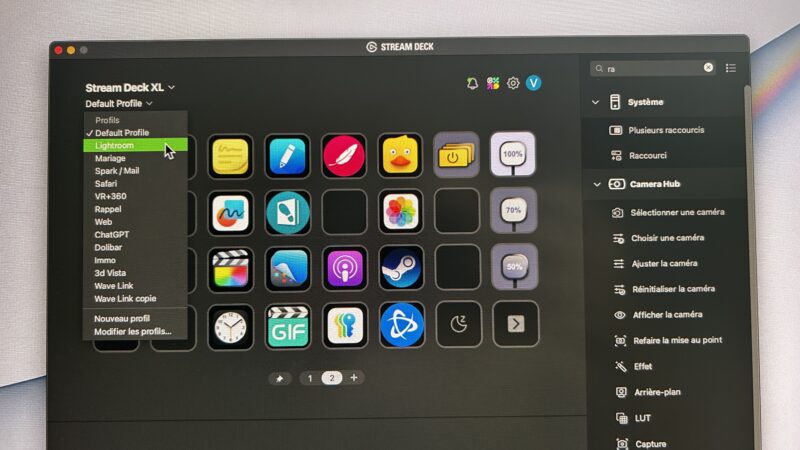 stream deck - lightroom,flux de travail lightroom,flux de travail streamdeck,flux de travail