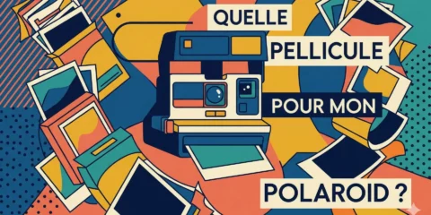 Illustration d'un appareil photo Polaroid avec la question quelle pellicule.